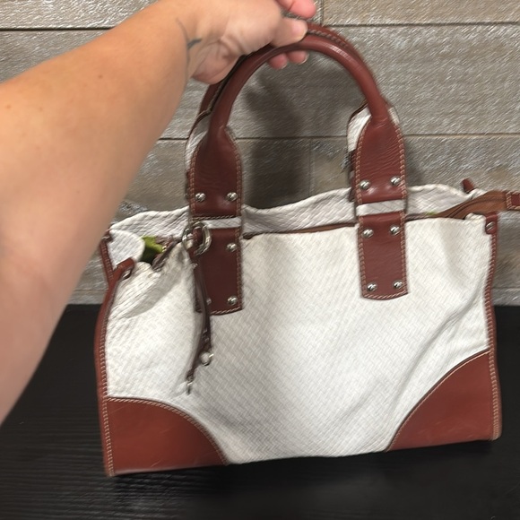CLAUDIA Firenze genuine leather white and brown  made in Italy shoulder bag - Picture 2 of 15